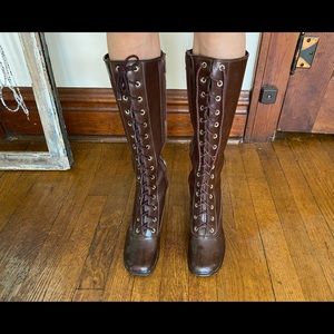 Vintage vinyl riding boots